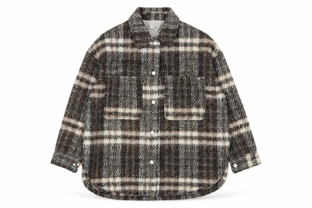 Missguided Womens Brown Plaid Jacket Size 10 Snap