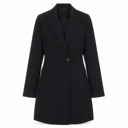 4th & Reckless Womens Black Polyester Jacket Dress Size 8 V-Neck Button
