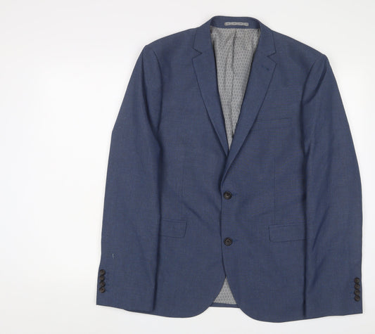NEXT Mens Blue Polyester Jacket Suit Jacket Size 42 Regular