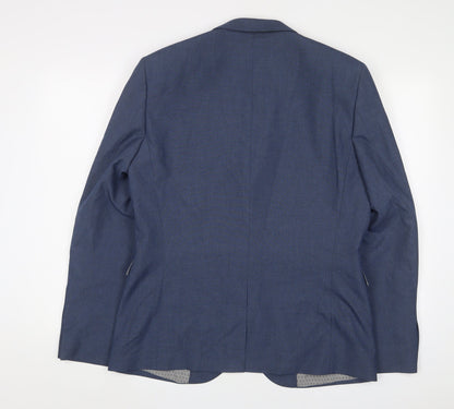 Next Mens Blue Polyester Jacket Suit Jacket Size 42 Regular