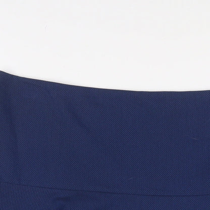 Next Womens Blue Polyester A-Line Skirt Size 14 Zip