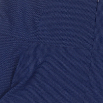 Next Womens Blue Polyester A-Line Skirt Size 14 Zip