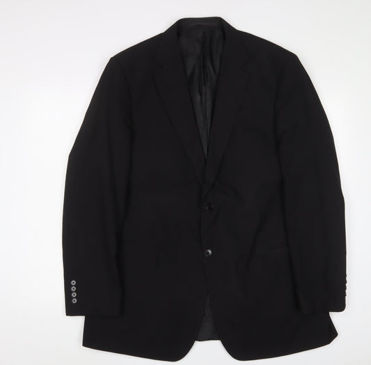 Marks and Spencer Mens Black Polyester Jacket Suit Jacket Size 44 Regular