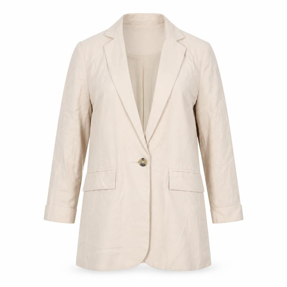 New Look Womens Beige Jacket Blazer Size 6 Button