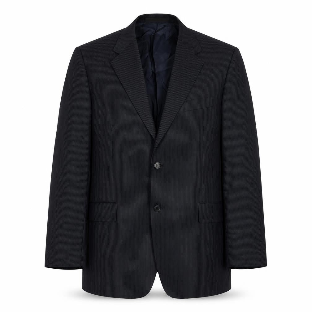 Autograph Mens Black Striped Polyester Jacket Suit Jacket Size 44 Regular