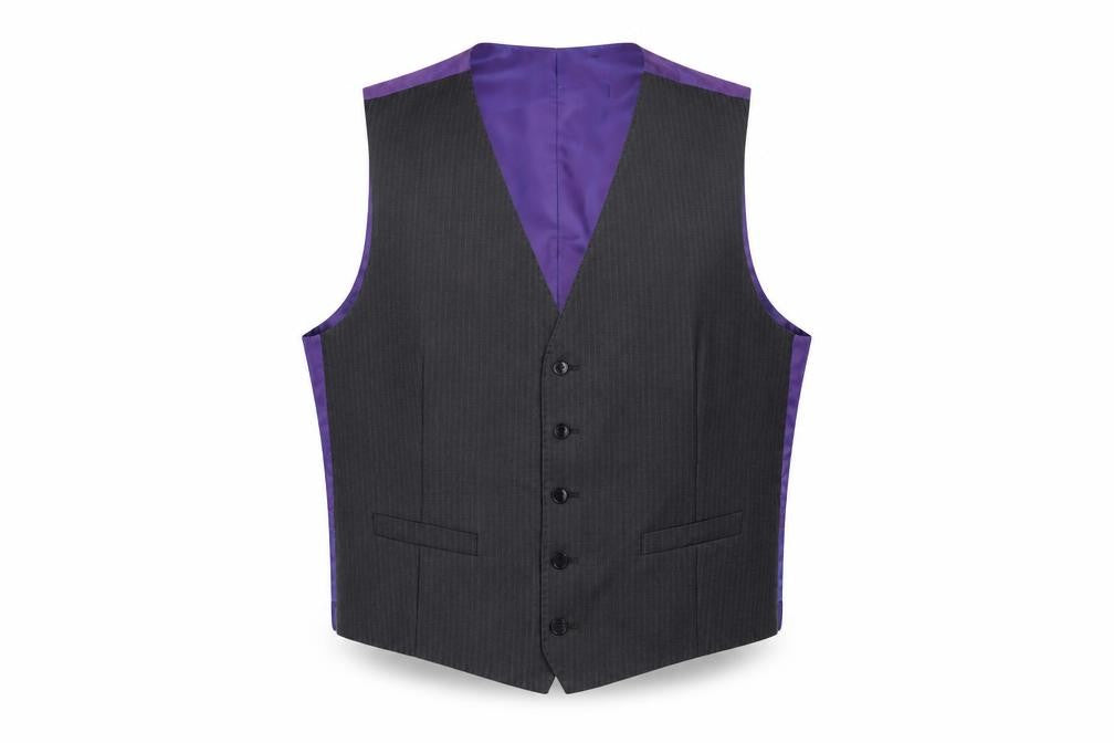 Marks & Spencer Mens Grey Polyester Jacket Suit Waistcoat Size L Regular