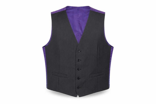Marks & Spencer Mens Grey Polyester Jacket Suit Waistcoat Size L Regular