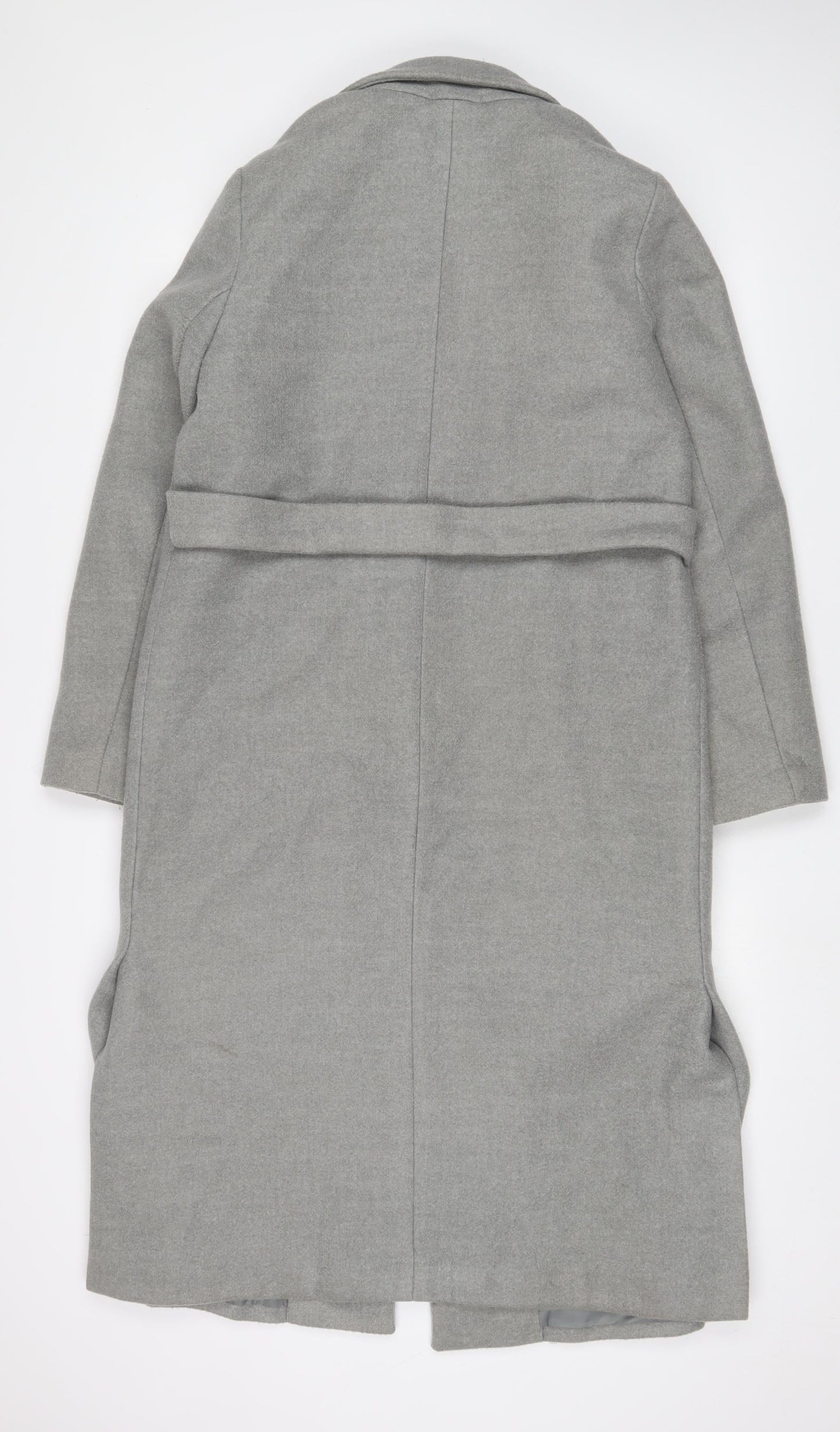 New Look Womens Grey Overcoat Coat Size 12 Snap
