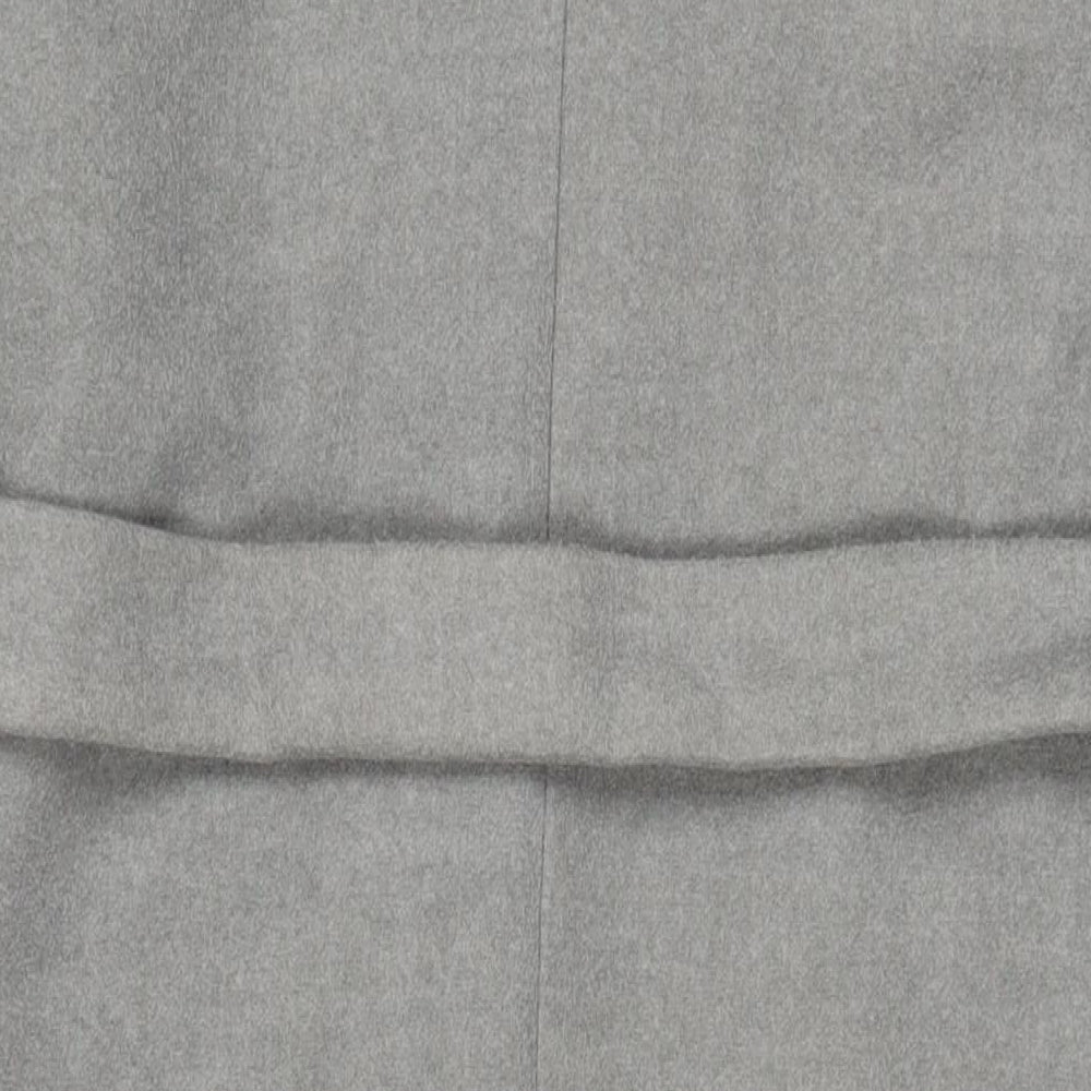 New Look Womens Grey Overcoat Coat Size 12 Snap