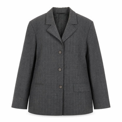 Olsen Womens Grey Striped Jacket Blazer Size 16 Button