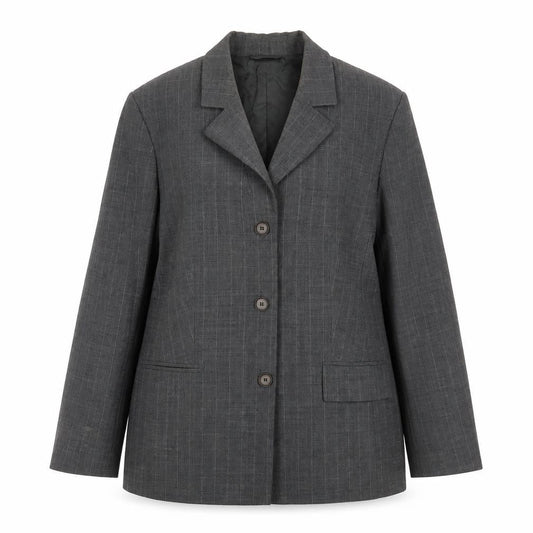 Olsen Womens Grey Striped Jacket Blazer Size 16 Button