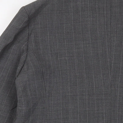 Olsen Womens Grey Striped Jacket Blazer Size 16 Button