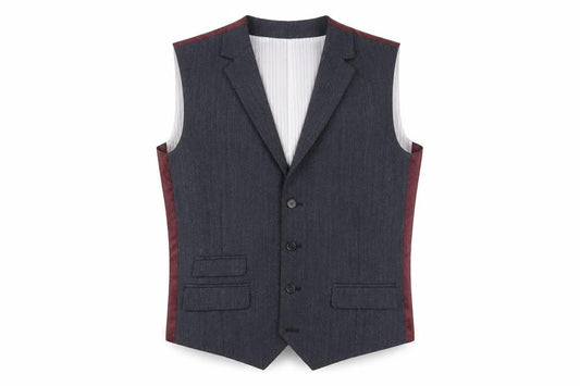 ONESIX5IVE Mens Grey Wool Jacket Suit Waistcoat Size 36 Regular