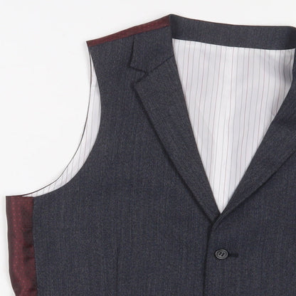 ONESIX5IVE Mens Grey Wool Jacket Suit Waistcoat Size 36 Regular