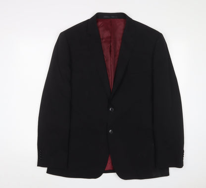 Preloved PerformanceSuits Mens Black Wool Jacket Suit Jacket Size 44 Regular - Front