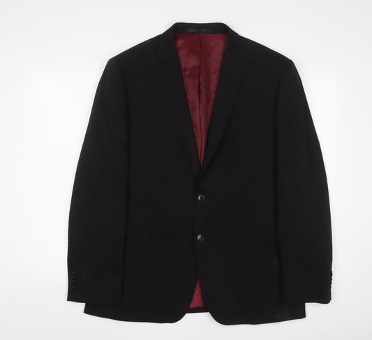 PerformanceSuits Mens Black Wool Jacket Suit Jacket Size 44 Regular