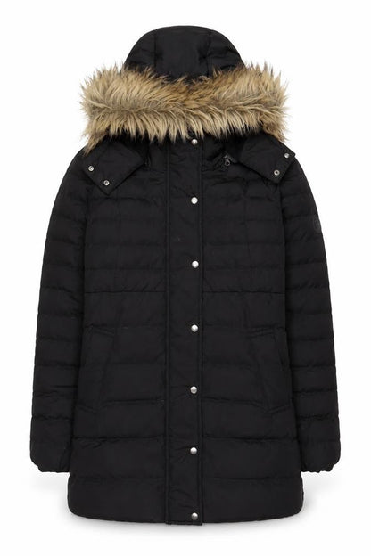 Seraphine Womens Black Parka Coat Size 8 Zip