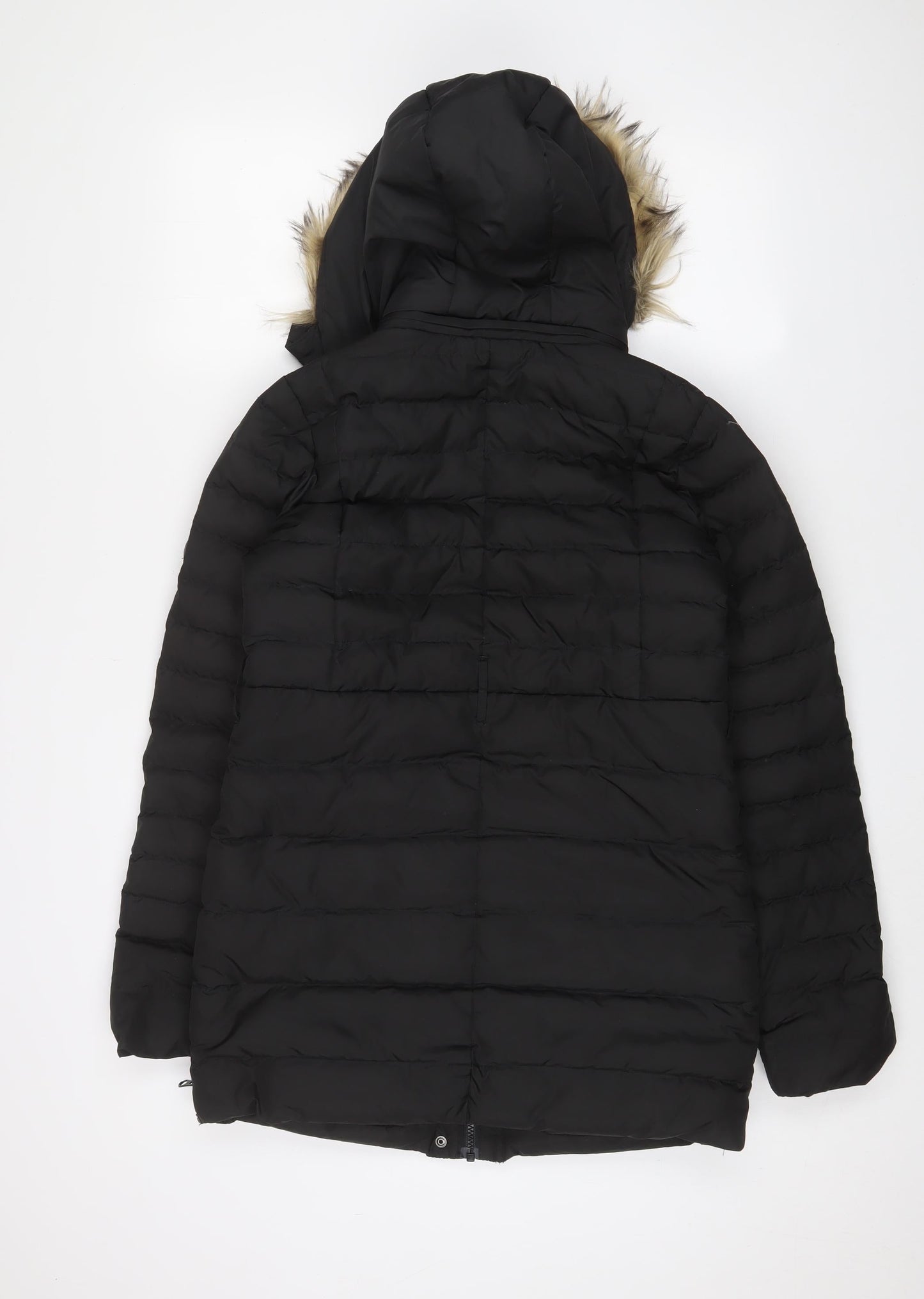 Seraphine Womens Black Parka Coat Size 8 Zip