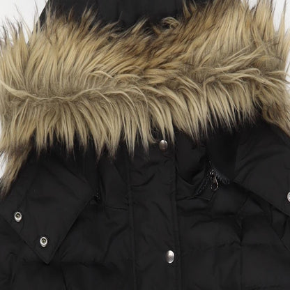 Seraphine Womens Black Parka Coat Size 8 Zip