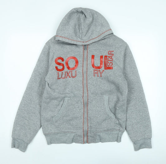Soul Star Mens Grey Jacket Size XL Zip - Logo - Soul Luxery