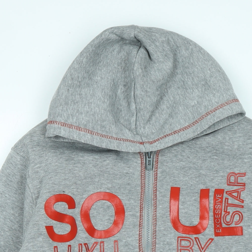 Soul Star Mens Grey Jacket Size XL Zip - Logo - Soul Luxery