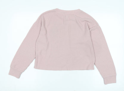 Preloved Disney Womens Pink Crew Neck Polyester Pullover Jumper Size XS - Logo - Thumper - Back