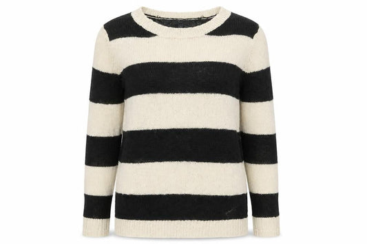 Gap Womens White Round Neck Striped Viscose Pullover Jumper Size S