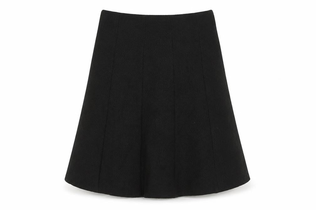 AMARANTO Womens Black Polyester Swing Skirt Size 14 Zip