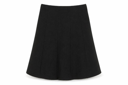 AMARANTO Womens Black Polyester Swing Skirt Size 14 Zip