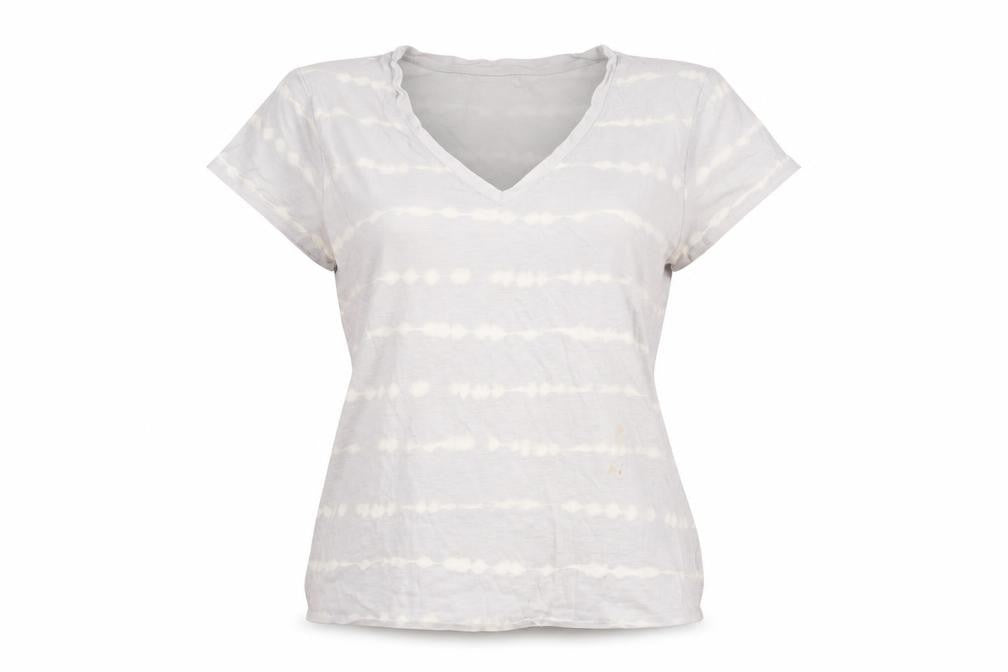 Gap Womens Purple Geometric Cotton Basic T-Shirt Size L V-Neck - Tie Dye