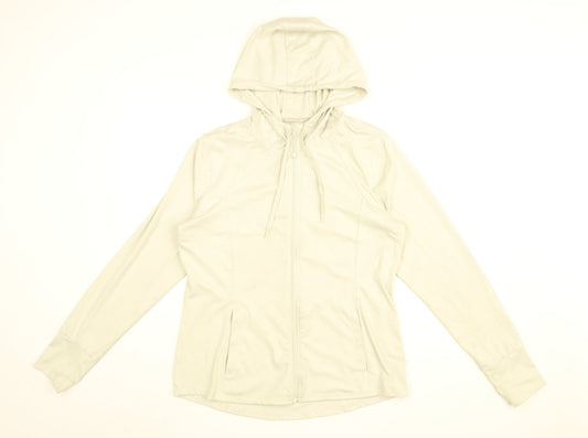 RBX Womens Grey Polyester Full Zip Hoodie Size L Zip