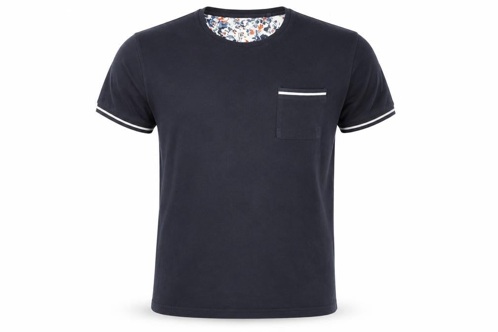 Denim & Flower Mens Blue Cotton T-Shirt Size M Round Neck