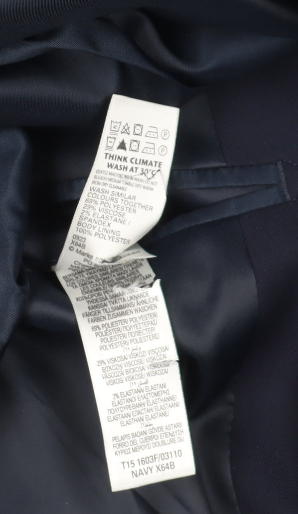 Marks & Spencer Blue Regular Fit Blazer - M