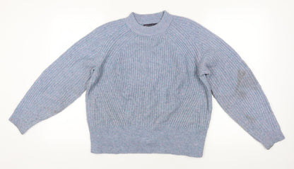 Additional front view of Marks & Spencer Blue Acrylic Jumper, M, Crew Neck