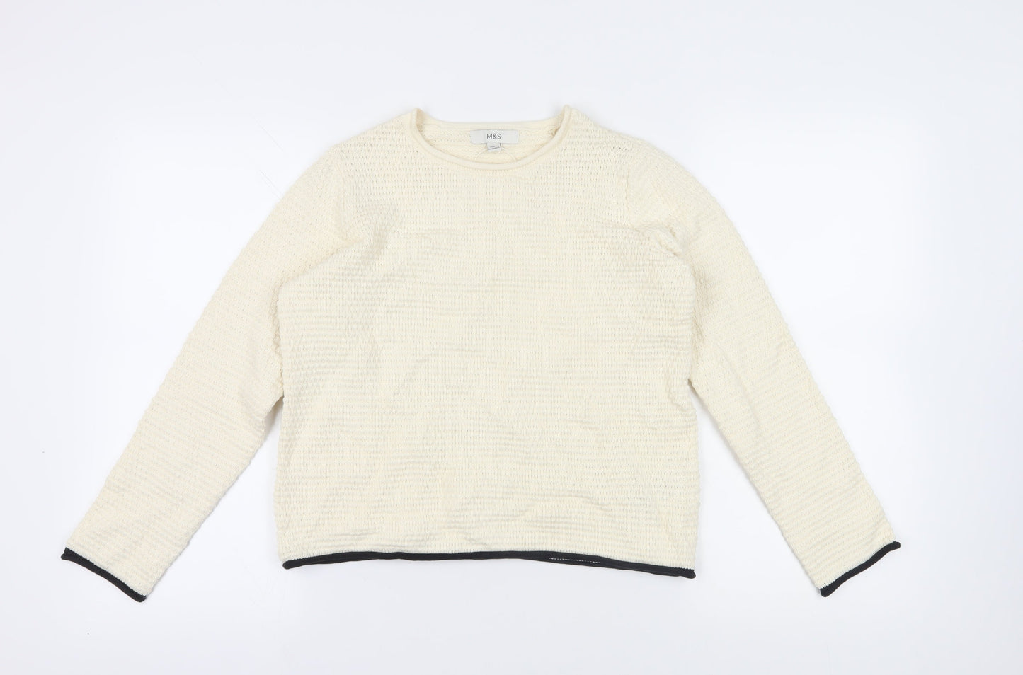 Marks and Spencer Ivory Knit Jumper Crew Neck S