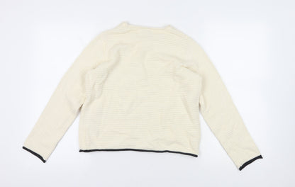 Back view of Marks & Spencer Ivory Knit Jumper Crew Neck S