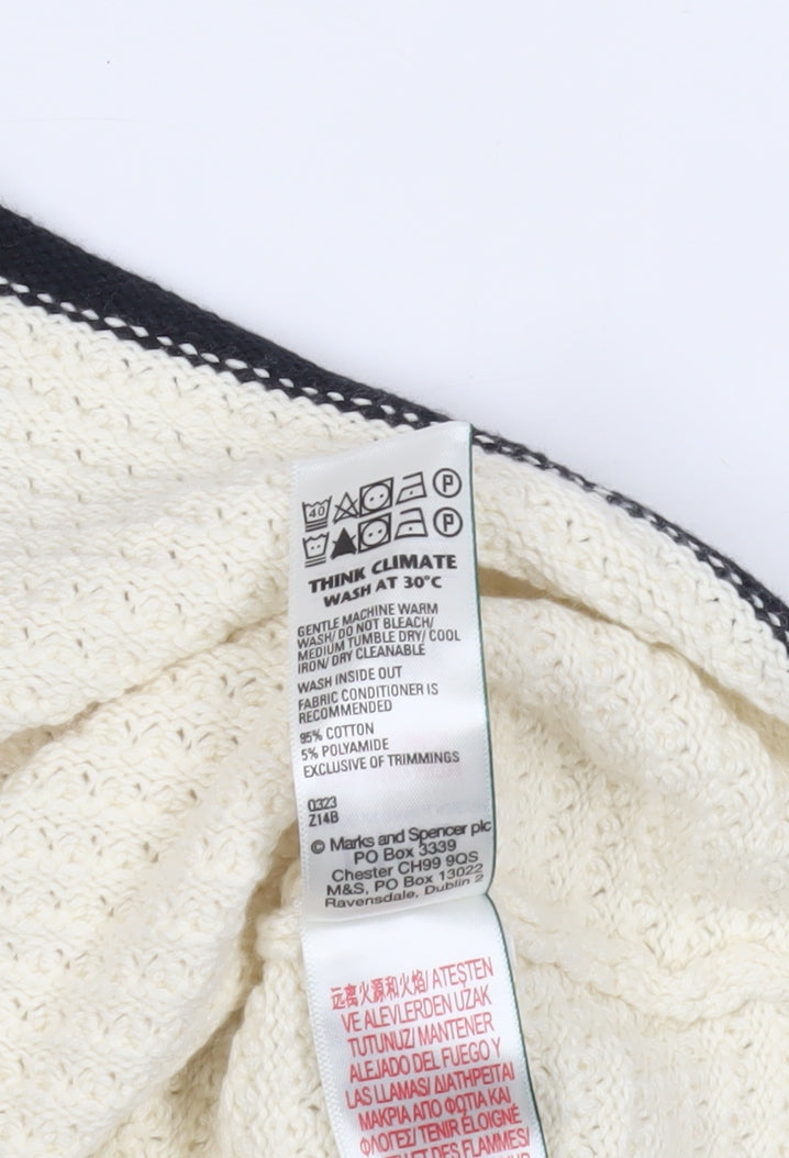 Marks and Spencer Ivory Knit Jumper Crew Neck S