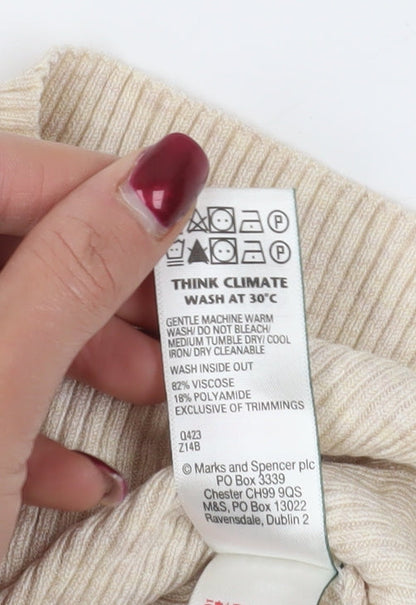 Close-up detail of Marks & Spencer Beige Sleeveless Tank, size 12