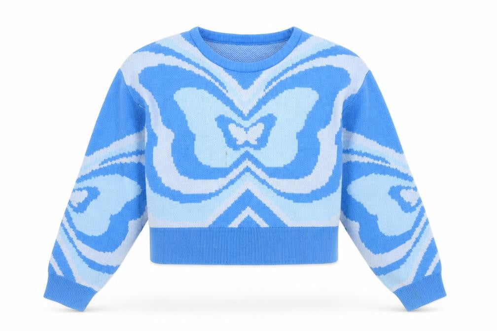 New Look Blue Butterfly Jumper, Size 13 Years, Girls
