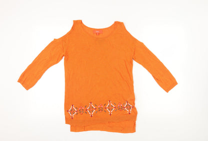 Additional front view of Next Orange Beaded jumper, UK 10 - Casual & Chic