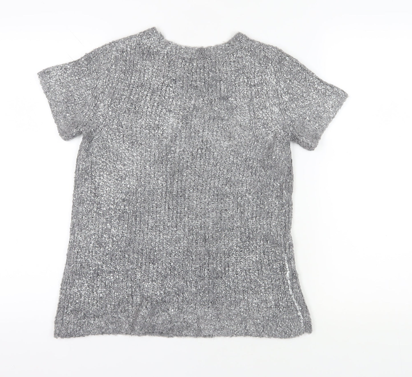 Warehouse Grey Chunky-Knit Pullover Jumper Size 10