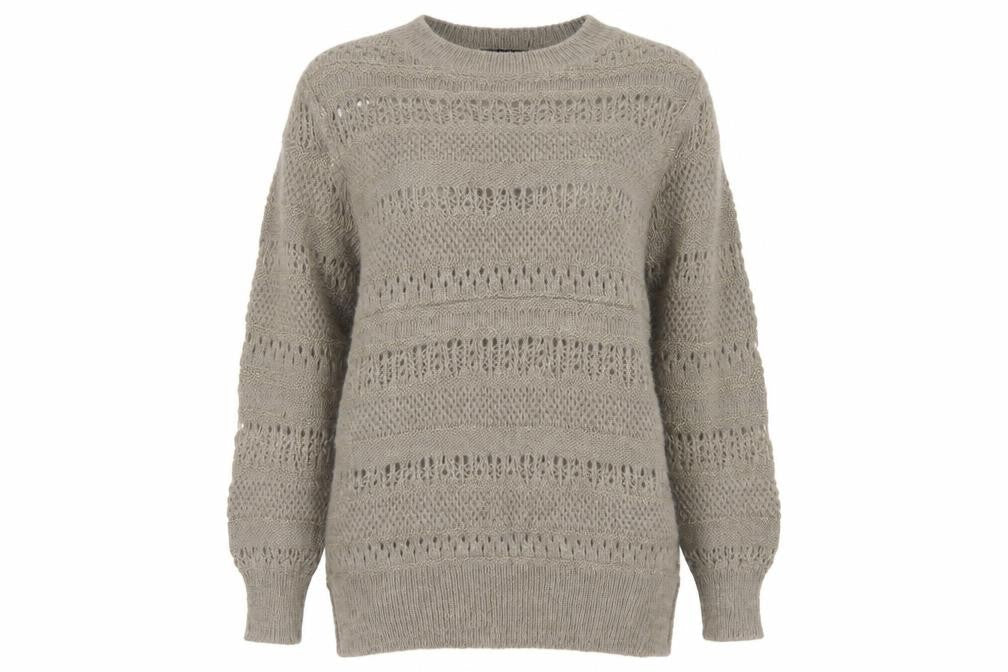 Mango Beige Open-Knit Pullover Jumper, Size 12