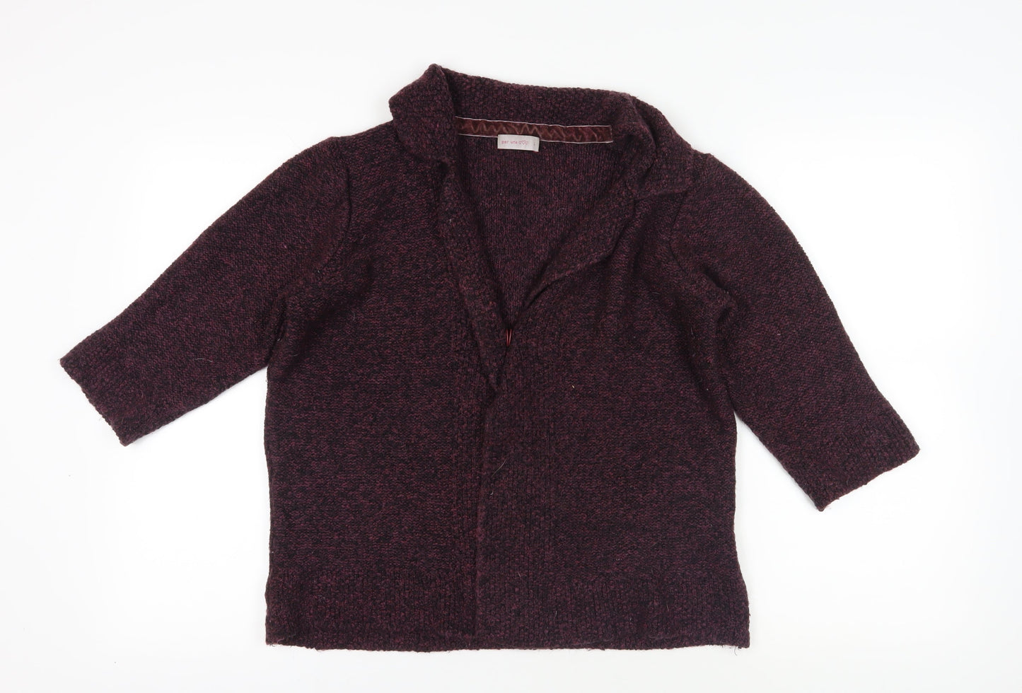 Marks & Spencer Purple Cardigan, L, Wool Blend, 3/4 Sleeve