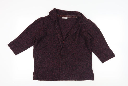 Marks & Spencer Purple Cardigan, L, Wool Blend, 3/4 Sleeve