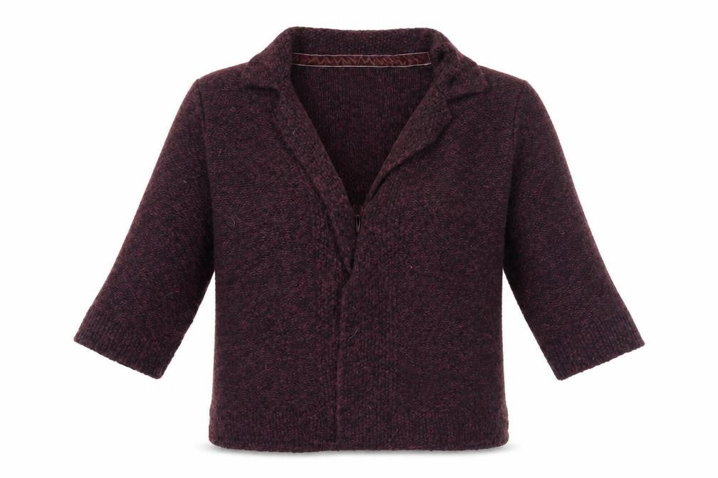 Marks & Spencer Purple Cardigan, L, Wool Blend, 3/4 Sleeve