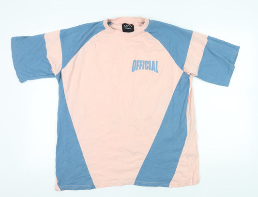 boohooMAN Multicoloured Logo T-Shirt M Colourblock