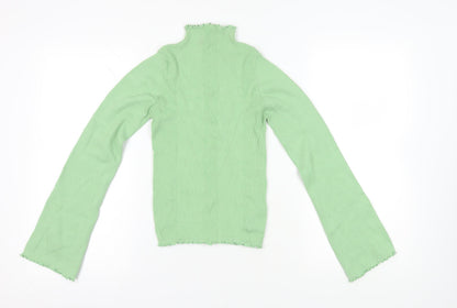 Additional front view of ASOS Green High Neck jumper, size 10