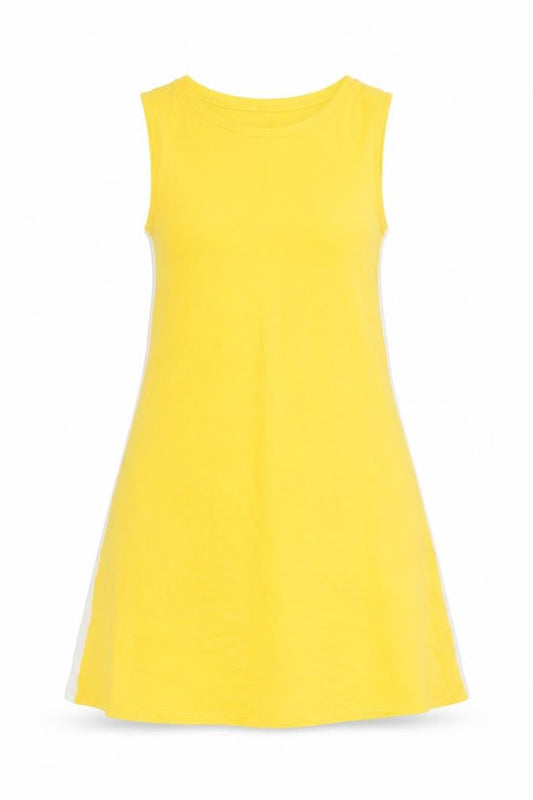 Pull&Bear Yellow Cotton Sleeveless Tank Dress Size 6