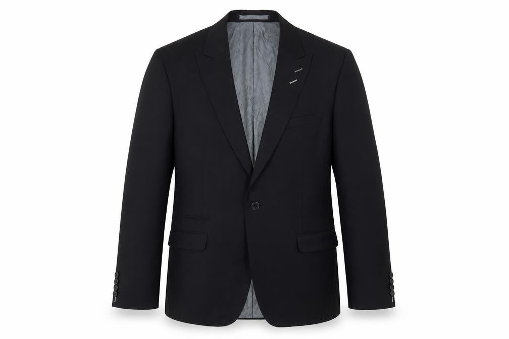 Men's Black Wool Blazer, Size M, Regular Fit