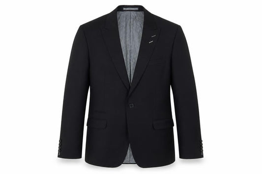 Men's Black Wool Blazer, Size M, Regular Fit